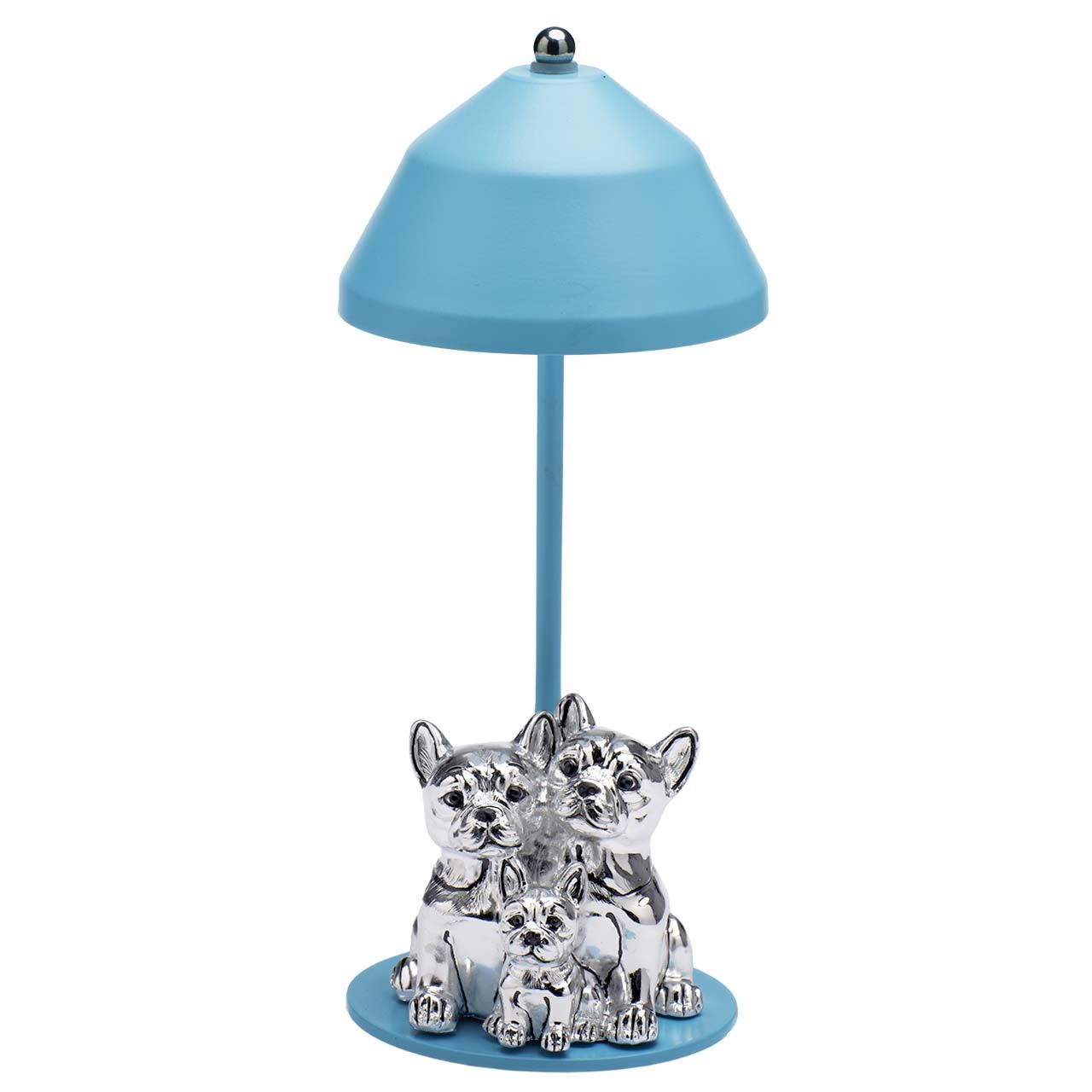 LAMPADA CON CARICA USB E FAMIGLIA BULLDOG - AZZURRA
